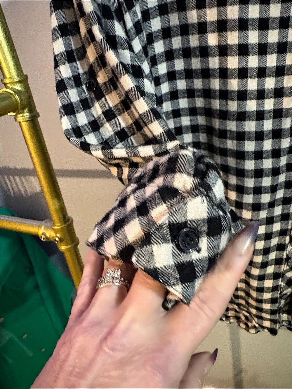 Hester & Orchard Checkered Cotton Rayon Shirt Large Like New - Picture 2 of 4